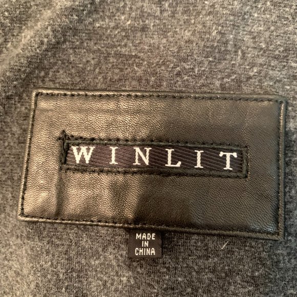 Vintage Winlit soft black leather hooded jacket pre owned size S - Picture 15 of 16